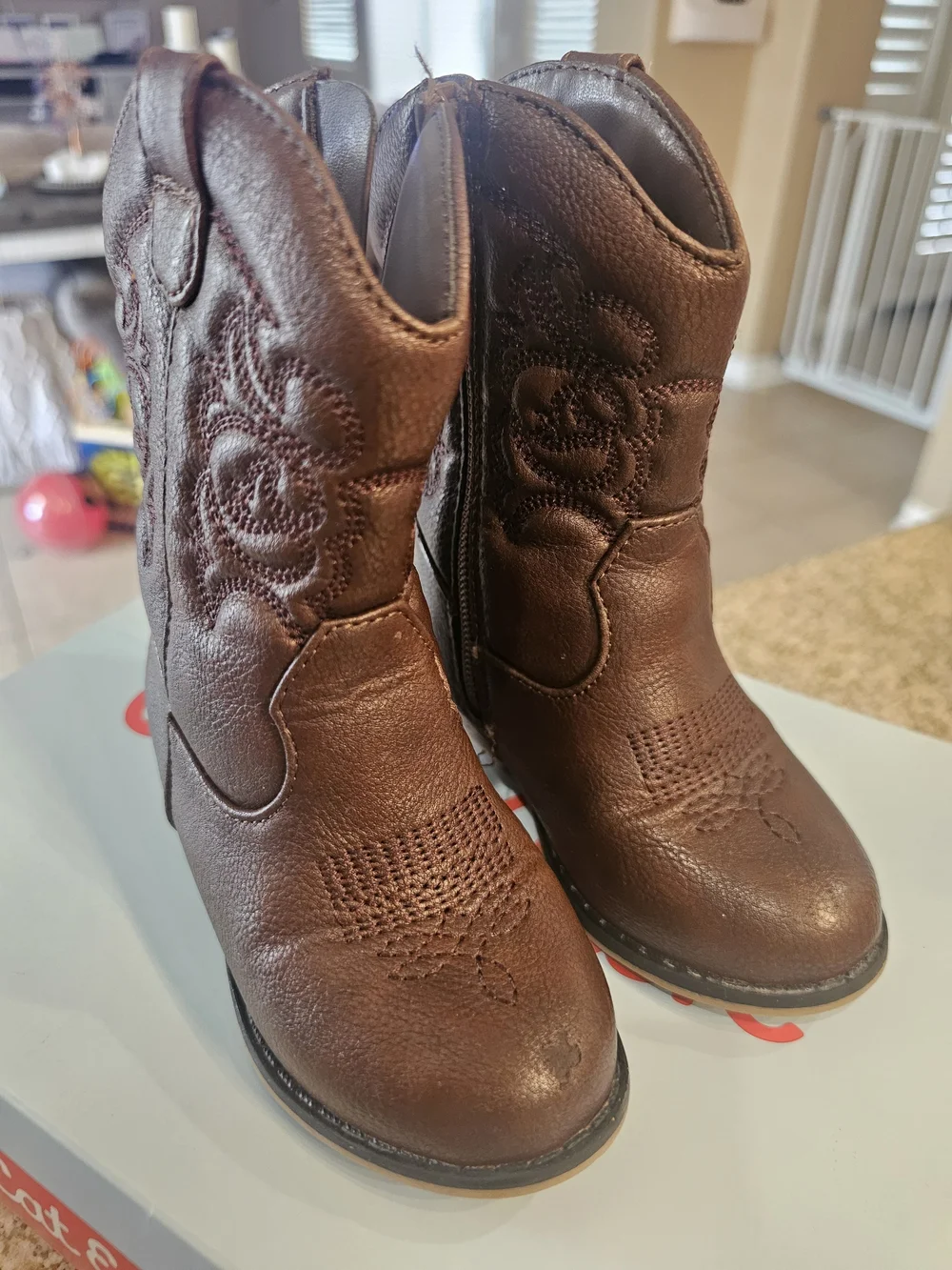 Cat & Jack Brown Girls Or Boys Western Cowboy Boots Toodler Size 7